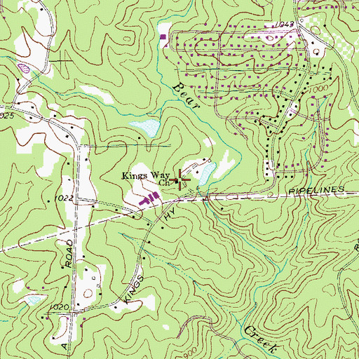 Topographic Map of Kings Way Church, GA