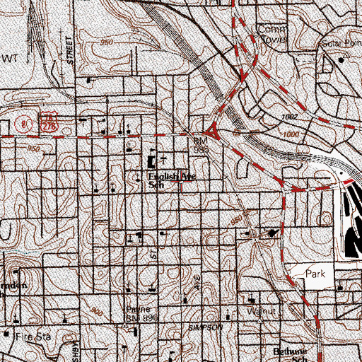Topographic Map of English Avenue Elementary School, GA