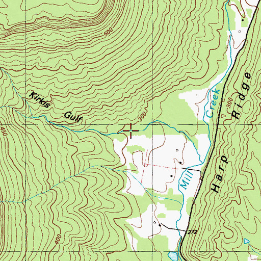 Topographic Map of Kirkis Gulf, GA