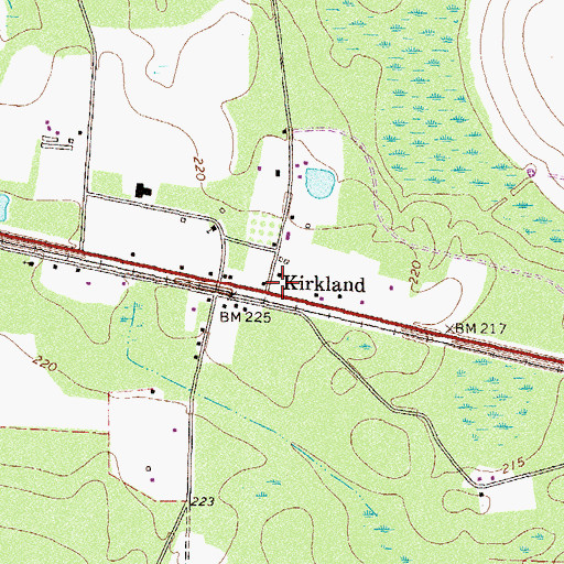 Topographic Map of Kirkland, GA