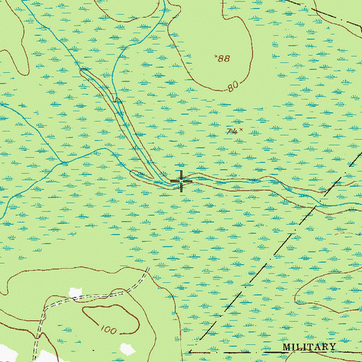 Topographic Map of Kirkland Creek, GA
