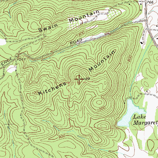 Topographic Map of Kitchens Mountain, GA