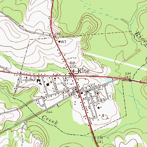 Topographic Map of Kite, GA