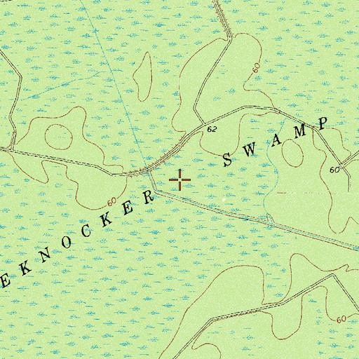 Topographic Map of Kneeknocker Swamp, GA