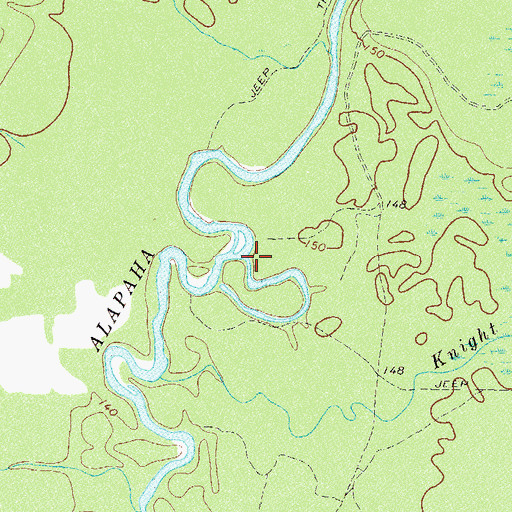 Topographic Map of Knight Creek, GA