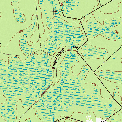Topographic Map of Knight Island, GA