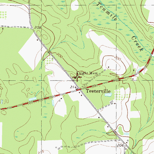 Topographic Map of Knight Memorial Church, GA