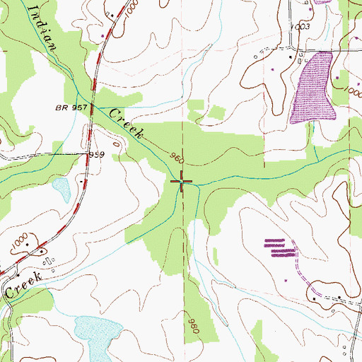 Topographic Map of Knopp Creek, GA