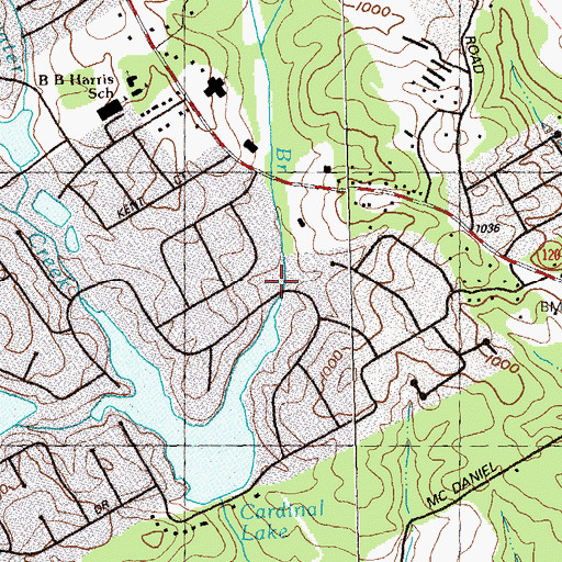 Topographic Map of Knox Branch, GA