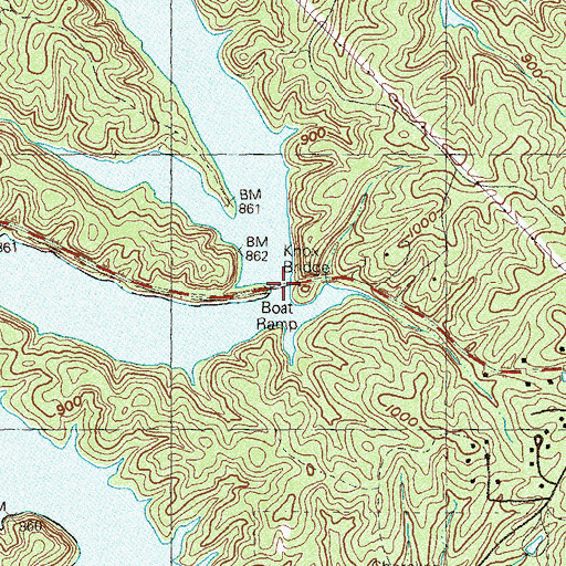 Topographic Map of Knox Bridge, GA