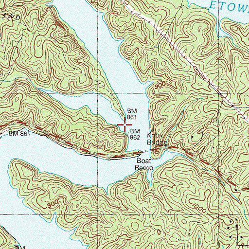 Topographic Map of Knox Creek, GA