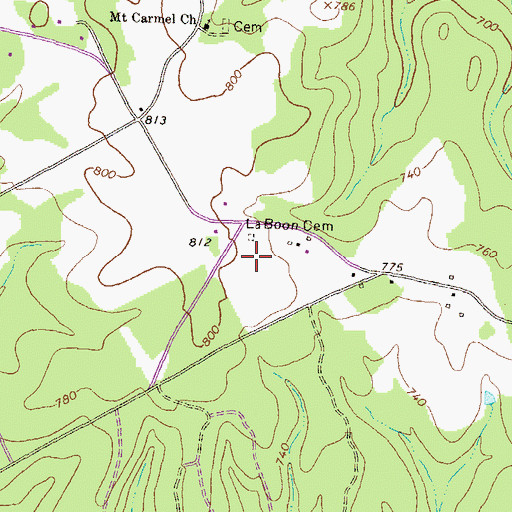 Topographic Map of La Boon Cemetery, GA