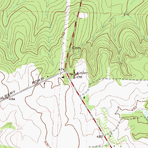 Topographic Map of Ladies Cemetery, GA