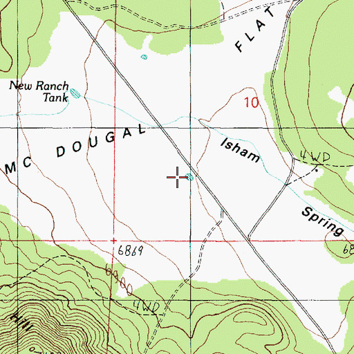 Topographic Map of McDougal Flat, AZ