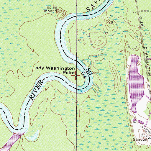 Topographic Map of Lady Washington Point, GA