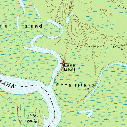 Topographic Map of Lake Bluff, GA