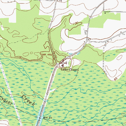 Topographic Map of Lake Chapel Progressive Baptist Church, GA