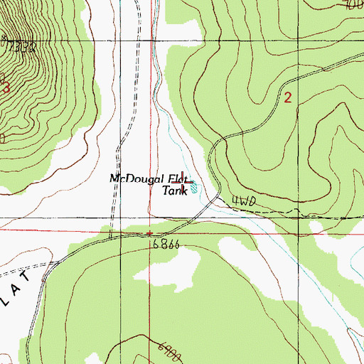 Topographic Map of McDougal Flat Tank, AZ