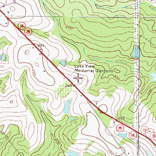 Topographic Map of Lake View Memorial Gardens, GA
