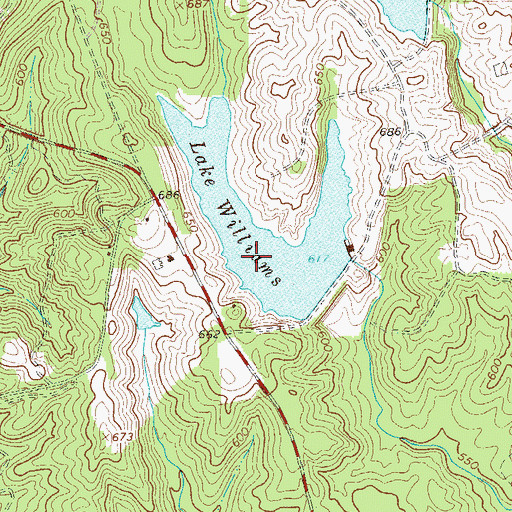 Topographic Map of Lake Williams, GA