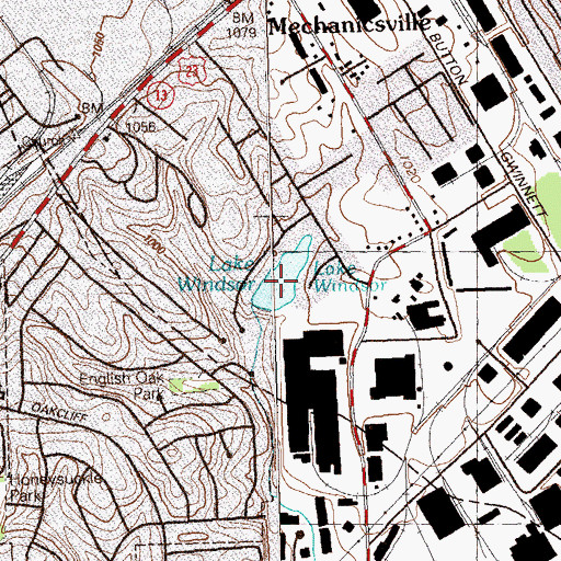 Topographic Map of Lake Windsor, GA