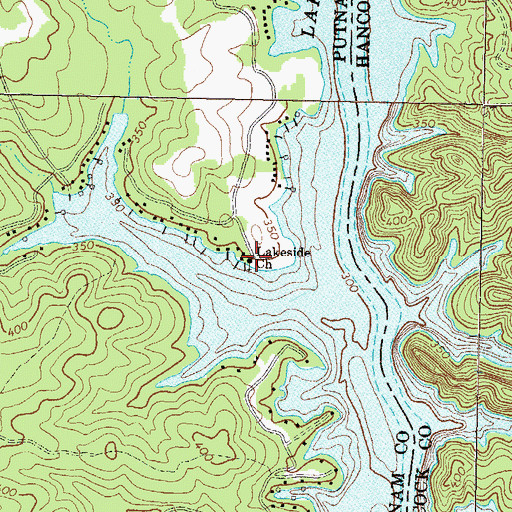 Topographic Map of Lakeside Church, GA