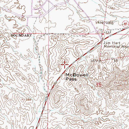Topographic Map of McDowell Pass, AZ