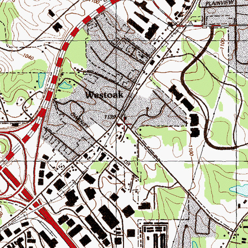 Topographic Map of Lakeview Church, GA