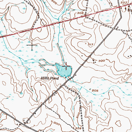 Topographic Map of Lambert Branch, GA