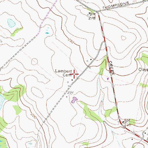 Topographic Map of Lambert Cemetery, GA