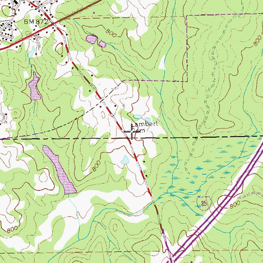 Topographic Map of Lambert Cemetery, GA