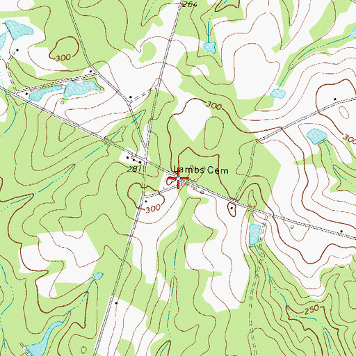 Topographic Map of Lambs Cemetery, GA