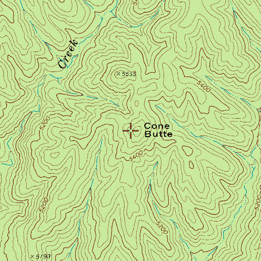 Topographic Map of Cone Butte, AZ