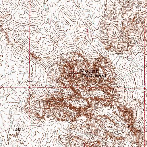 Topographic Map of Mount McDowell, AZ