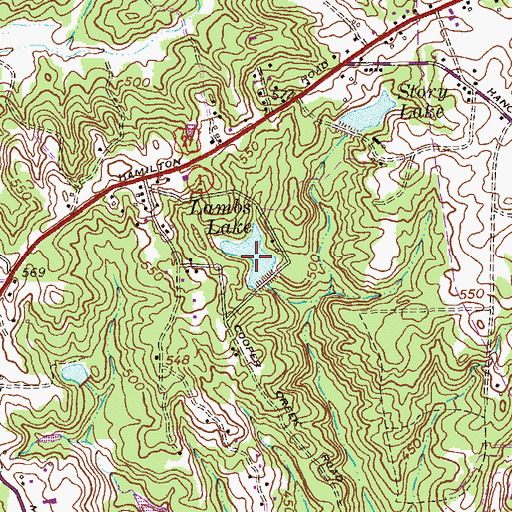 Topographic Map of Lambs Lake, GA