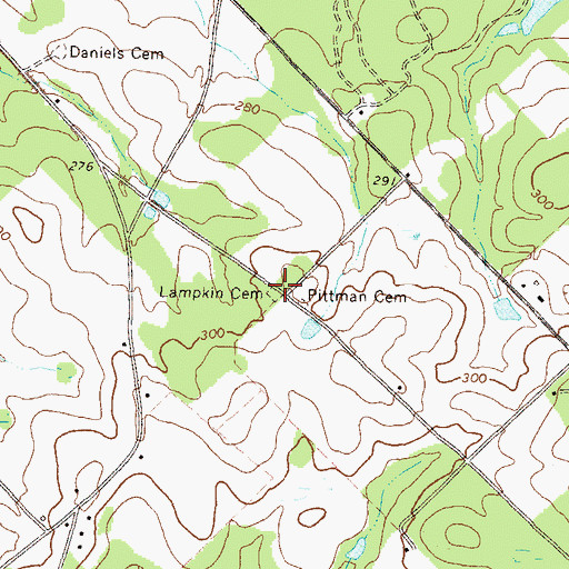 Topographic Map of Lampkin Cemetery, GA