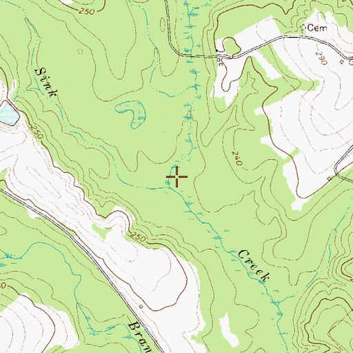 Topographic Map of Land Branch, GA