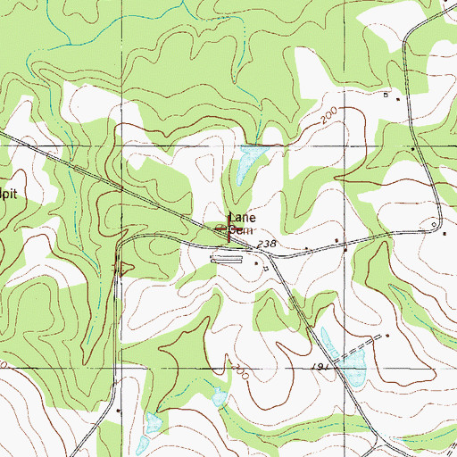 Topographic Map of Lane Cemetery, GA