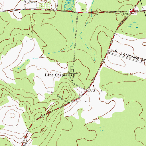 Topographic Map of Lane Chapel, GA