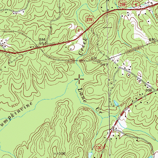Topographic Map of Lane Creek, GA