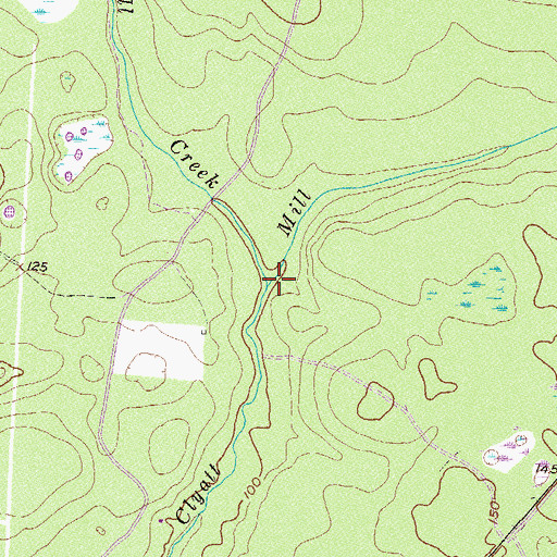 Topographic Map of Lanes Mill Creek, GA