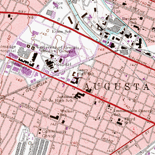 Topographic Map of Laney High School, GA