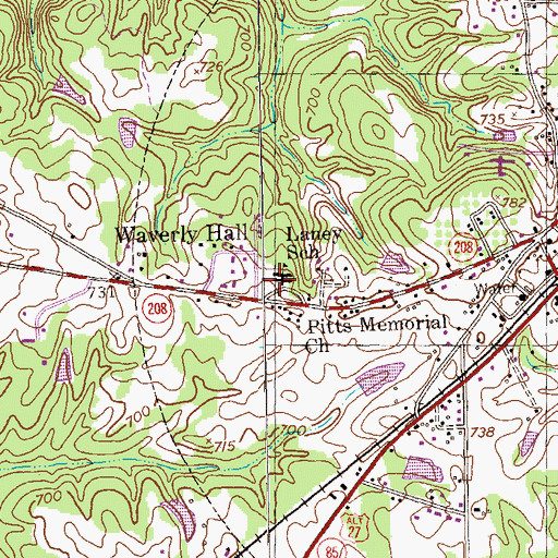 Topographic Map of Laney School, GA