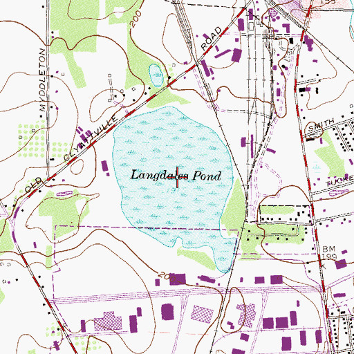 Topographic Map of Langdales Pond, GA