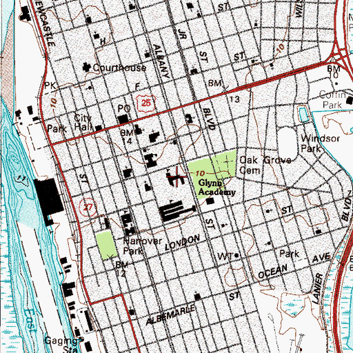 Topographic Map of Lanier High School, GA