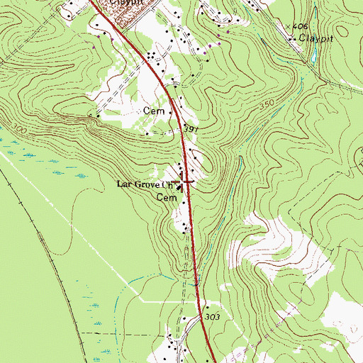Topographic Map of Lar Grove Church, GA
