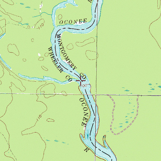 Topographic Map of Larry Creek, GA