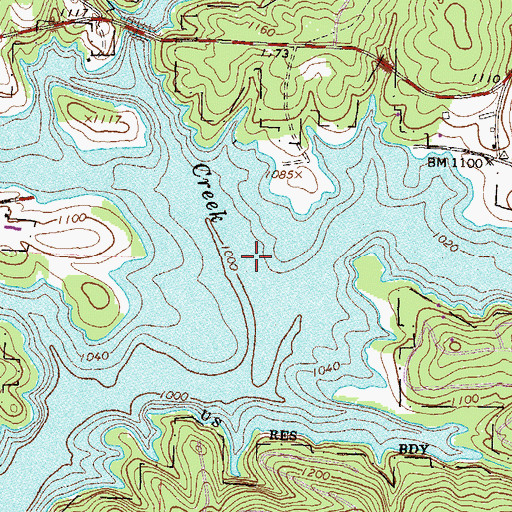 Topographic Map of Latham Creek, GA