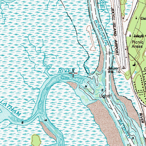 Topographic Map of Latham River, GA