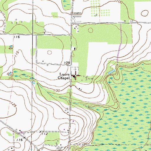 Topographic Map of Laura Chapel, GA